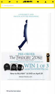 JB HiFi Pre-order The Twilight Zone to – Win 1 of 3 Merchandise Packs (prize valued at $342)