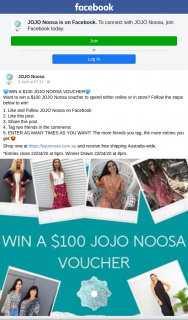 Jojo Noosa – Win a $100 Jojo Noosa Voucher (prize valued at $100)