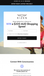 Kizen – Win a $200 Voucher (prize valued at $200)