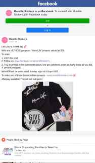 Mumlife Stickers – Win One of These Gorgeous “mum Life” Jumpers Valued at $59. (prize valued at $59)