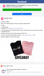 Mumlife Stickers – Win One of These Gorgeous “mum Life” Jumpers Valued at $59. (prize valued at $59)