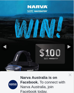 Narva – Win a $100 Gift Voucher to Spend Online at Wwwnavigatorgearnetau (prize valued at $1,000)