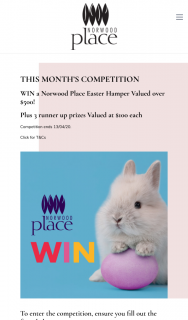 Norwood Place – Win a Norwood Place Easter Hamper Valued Over $500 (prize valued at $519.61)