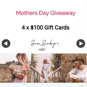 Seven Sundays – Win 1/4 $100 Gift Cards (prize valued at $400)