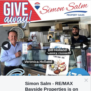 Simon Salm RE-Max Bayside Properties – Win a $79.95 Voucher From Costas Seafood Cafe (prize valued at $79)
