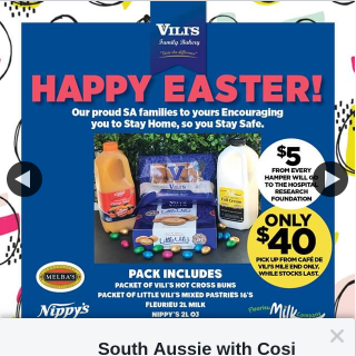 South Aussie with Cosi – Win a Vili’s Sa Easter Hamper? (prize valued at $120)