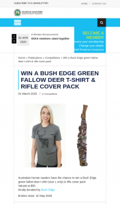SSAA – Win a Bush Edge Green Fallow Deer T-Shirt & Rifle Cover Pack (prize valued at $90)