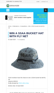 SSAA – Win a Ssaa Bucket Hat With Fly Net (prize valued at $39.95)