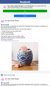 The Little Candle Shoppe – Win a Blue Himalayan Salt Lamp Bowl