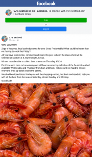VJ’s Seafood – Win 2kg of Prawns for Easter