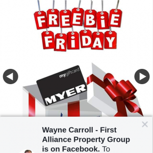 Wayne Carroll First Alliance Property Group – Win this Myers Gift Card (prize valued at $50)