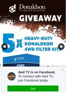 4wd TV – Win a Donaldson 4wd Filter Kits