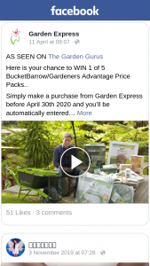 Win 1 of 5 BuckeTBarrow/gardeners Advantage Price Packs. (prize valued at $2,500)