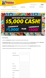 Australian Puzzler – Win Au$1000 Awarded In The Form of a Cheque Made Payable In The Winner’s Name (prize valued at $5,000)