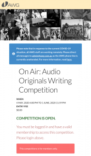 Australian Writers Guild – Win 6 Hour Podcast Concept) (prize valued at $20,000)