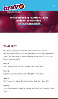 Bravo Apples – Win 1 of 12 $100 Visa Gift Cards /- $750 Cash & Two Ipads (prize valued at $1,200)