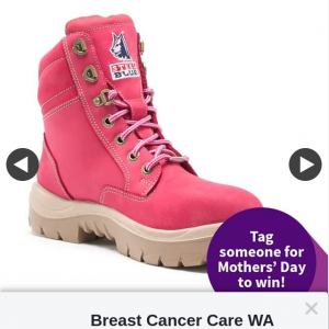 Breast Cancer Care WA – Win a Pair of Our Favourite Steel Blue Pink Boots for That Person You’d Like to Tag (prize valued at $175)