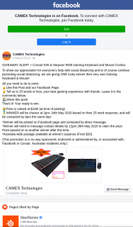 Camex Technologies – Win a Corsair K55 & Harpoon Rgb Gaming Keyboard & Mouse Combo (prize valued at $149)