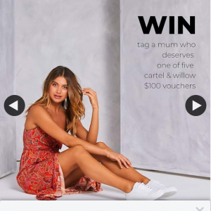 Cartel and Willow – Win One of Our Vouchers . (prize valued at $500)