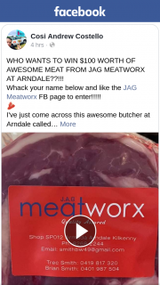 Cosi Andrew Costello – Win $100 Worth of Awesome Meat From Jag Meatworx at Arndale?