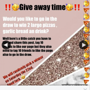 Dino PIzza Risdon Vale – Win 2 Large Pizzas Garlic Bread and Drink Tag 10 People