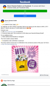 Direct Chemist Outlet – Win 1 of 5 Beauty Bags Valued at Over $200 Each (prize valued at $200)