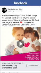Eagle Street Pier Brisbane – Win a $100 Takeaway Gift Card From Eagle Street Pier (prize valued at $400)
