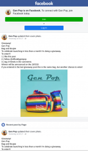Gen Pop – Win a Gen Pop Bag