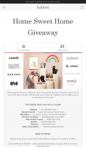 habbot – Win As Amazing As this One (prize valued at $4,000)