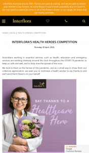 Interflora – Nominate a Health Hero to – Win Them 1 of 16 Bouquet’s of Flowers