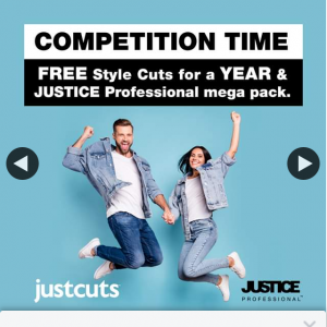Just Cuts – Win a Year of Free Style Cuts and a Justice Professional Meg Pack Valued at Over $250 (prize valued at $250)