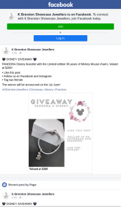 K Brereton Showcase Jewellers – Win a Pandora Disney Bracelet (prize valued at $268)
