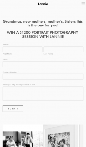 Lannie Photography – Win a $1200 Portrait Photography Session With Lannie