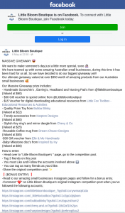 Little Bloom Boutique – Win Children’s Products and Accessories 5pm (prize valued at $350)