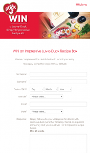Luv-A-Duck – Win 1 of 3 Impressive Luv-A-Duck Recipe Boxes