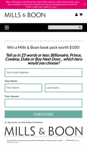 Mills & Boon – Win a Mills & Boon Book Pack Worth $100