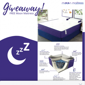 Moon Mattress – Win an Original Moon Mattress In Any Size They Choose (prize valued at $1,249)