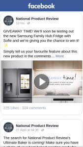 National Product Review – Win a Samsung Family Hub Fridge (prize valued at $4,499)