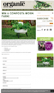 Organic Gardener – Win a Composta Worm Farm (prize valued at $476)