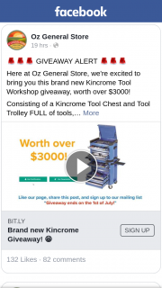 Oz General Store – Win a Kincrome Tool Chest & Trolley (prize valued at $3,000)