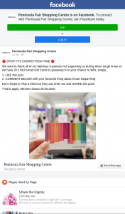 Peninsula Fair Shopping Centre – Win 1/20 X $10 Kmart Gift Cards Collection Most Likely Required (prize valued at $200)