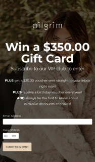 Pilgrim Clothing – Win a $350.00 Gift Card (prize valued at $350)