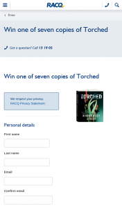 RACQ – Win One of Seven Copies of Torched (prize valued at $29.99)