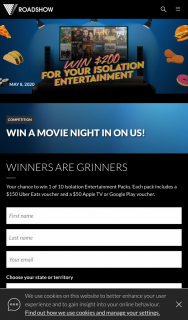 Roadshow – Win 1 of 10 Isolation Entertainment Packs (prize valued at $2,000)