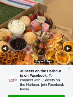 3Sheets on the Harbour – Win We Suggest That You Pre Order Via Phone (9243 5742 Fter 4pm Wednesday to Saturday 12pm) $49 Each ( Brekky Box Available for 2 People for $27)