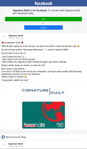 Signature Built – Win a $50 Bunning Card