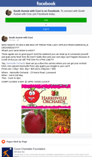 South Aussie with Cosi – Win a $50 Box of Fresh Pink Lady Apples From Harrisville Orchards?? (prize valued at $50)