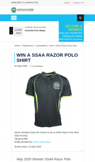 SSAA – Win a Ssaa Razor Polo Shirt (prize valued at $42)