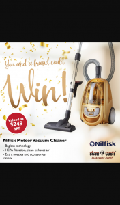 Stan Cash Clearance – Win this Nilfisk Meteor Vacuum Cleaner Valued at $249.00 (prize valued at $249)