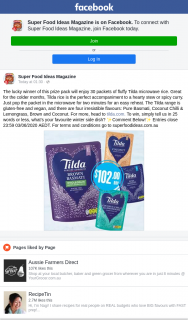 Super Food Ideas – Win 30 Packets of Fluffy Tilda Microwave Rice